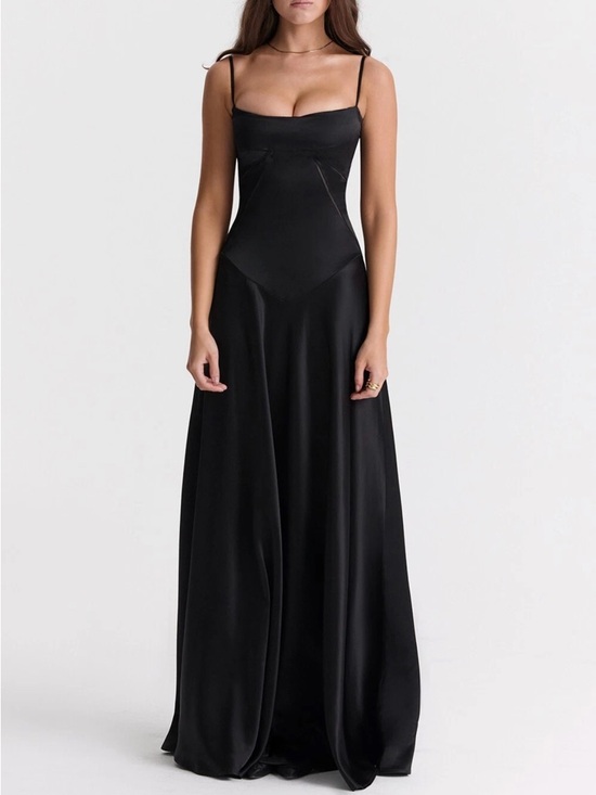 House of CB Dresses & Skirts - House of CB Anabella Black Satin Dress